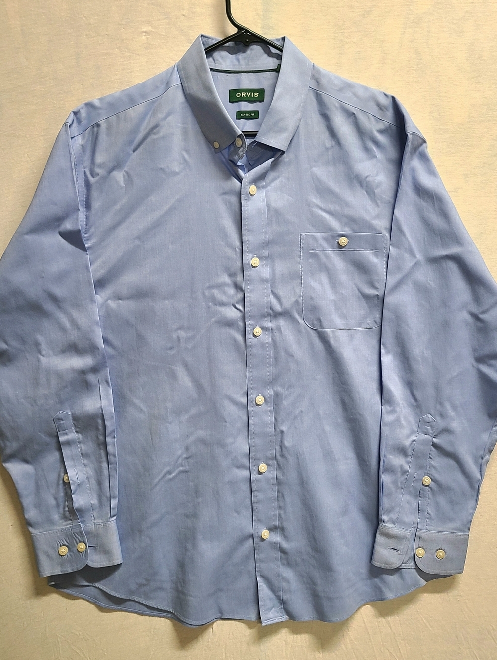 Orvis Mens XL  Button-Down Shirt Grey  Long Sleeve Pocket Classic Fit Pre-owned